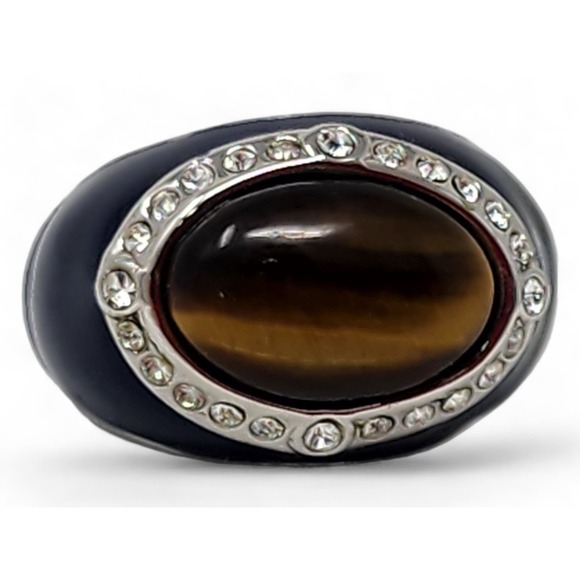 Lia Sophia Kiam Collection Bold Statement Ring Keynote - Tiger's Eye, Crystals - Picture 3 of 10